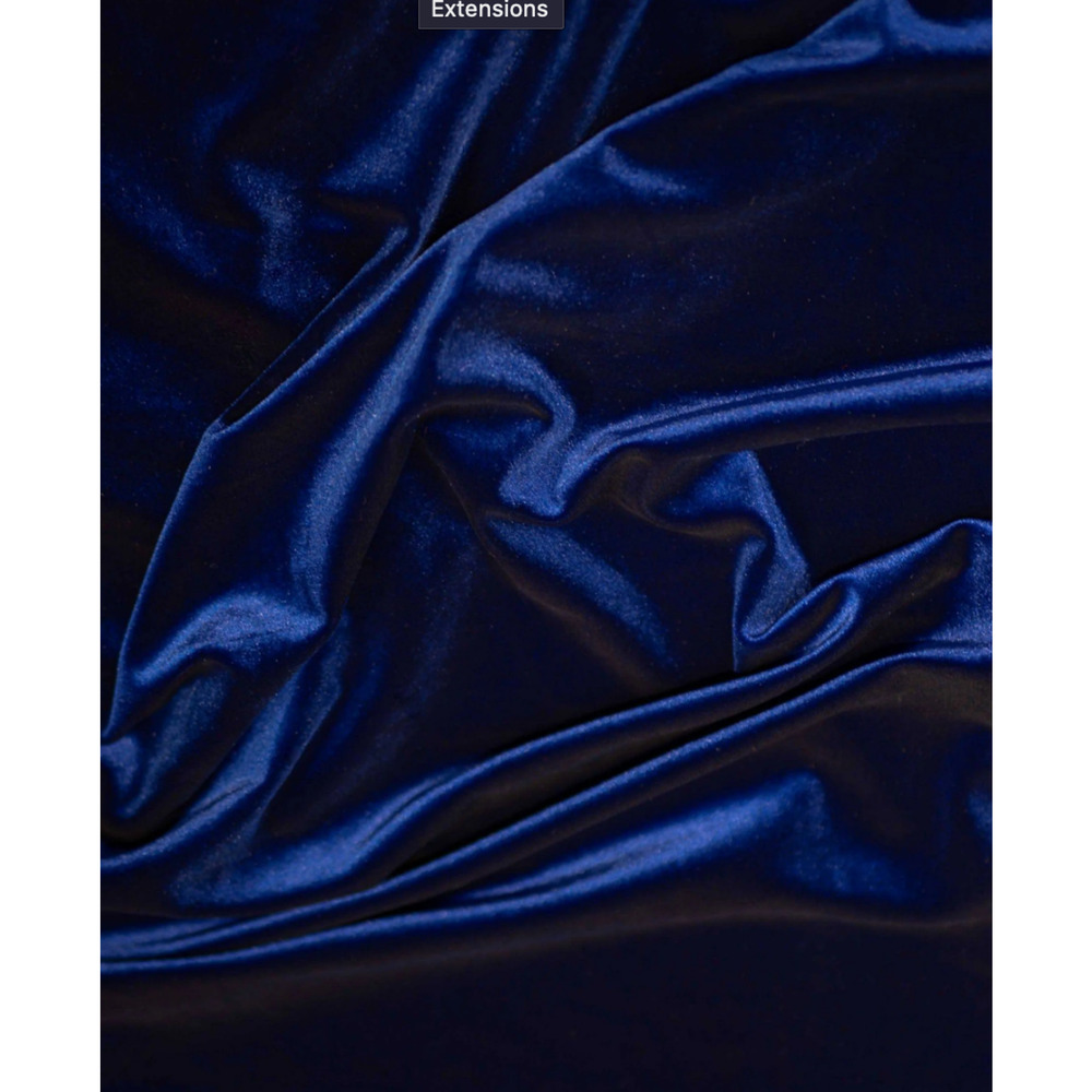 Atelier De La Hang Cropped Blue Velvet Blazer S NWT - Picture 4 of 7